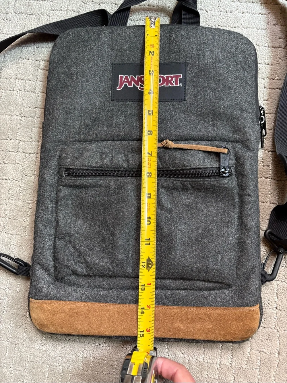 JanSport Limited Edition Laptop Sleeve Wool/Leather Functional Backback
